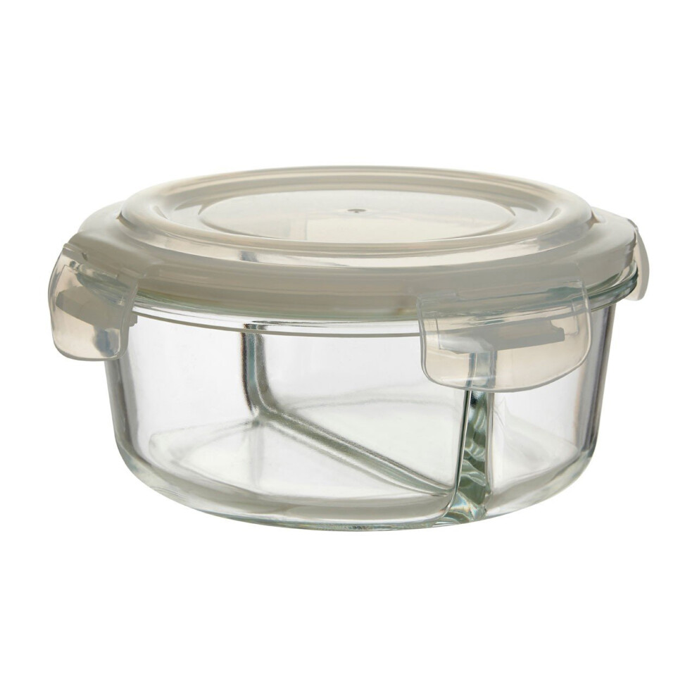 Durable 950ml Glass Container, Two Compartments House Spice Jars, Airtight Food Organizer For Kitchen