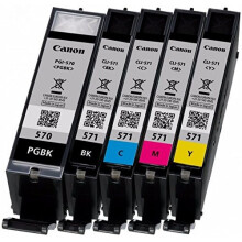 Canon Ink Cartridge - Cyan/Magenta/Yellow/Black/Pigmented Black (Multi-Pack)