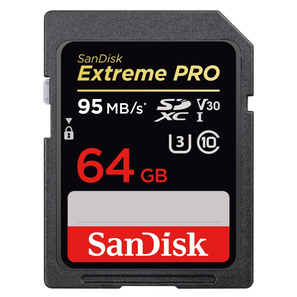 SanDisk Extreme PRO 64 GB SDXC Memory Card up to 95 MB/s, Class 10, U3, V30