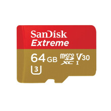 SanDisk Extreme 64 GB microSDXC Memory Card + SD Adapter, Class 10