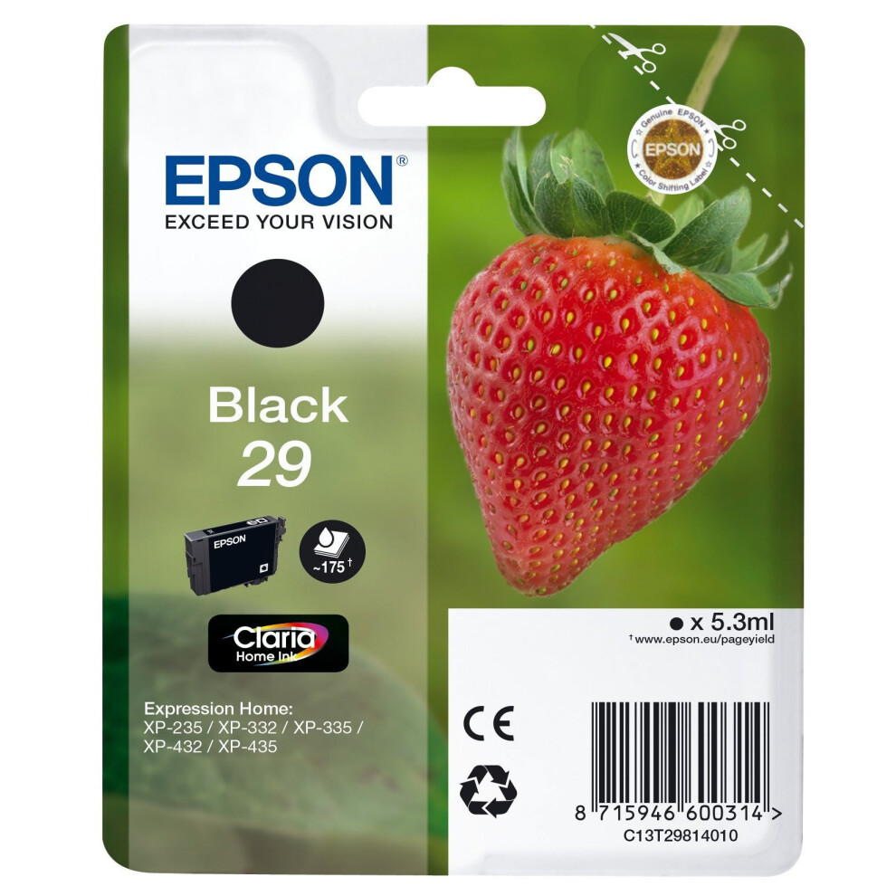 Epson Claria No.29 Home Strawberry Ink Cartridge - Standard, Black