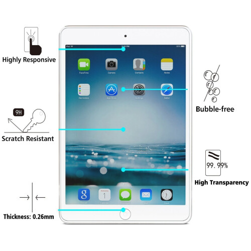 OMOTON iPad mini 3/2/1 Screen Protector, Tempered-Glass  [9H Hardness] 1