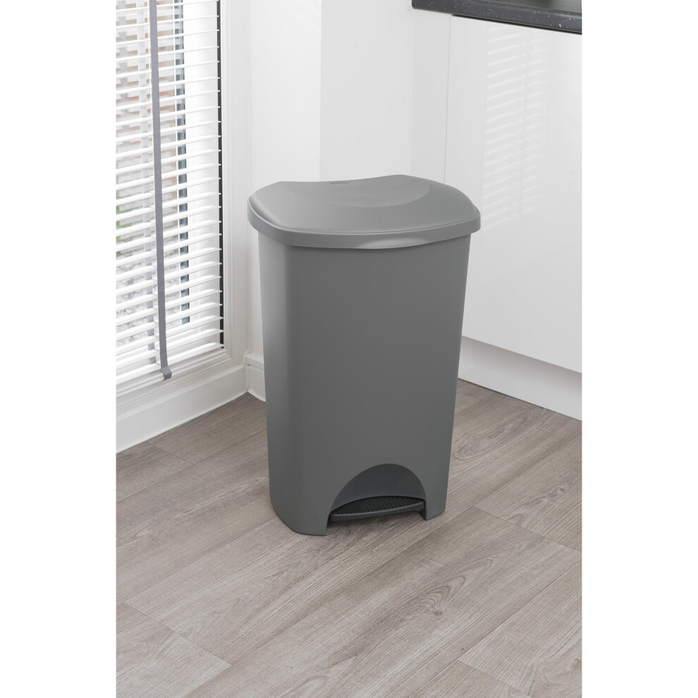 Addis Pedal Bin, Metallic Grey, 50 Litre