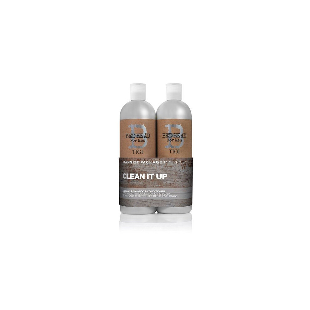 Tigi Bed Head for Men Clean it Up Duo - Shampoo 750ml Conditioner 750ml