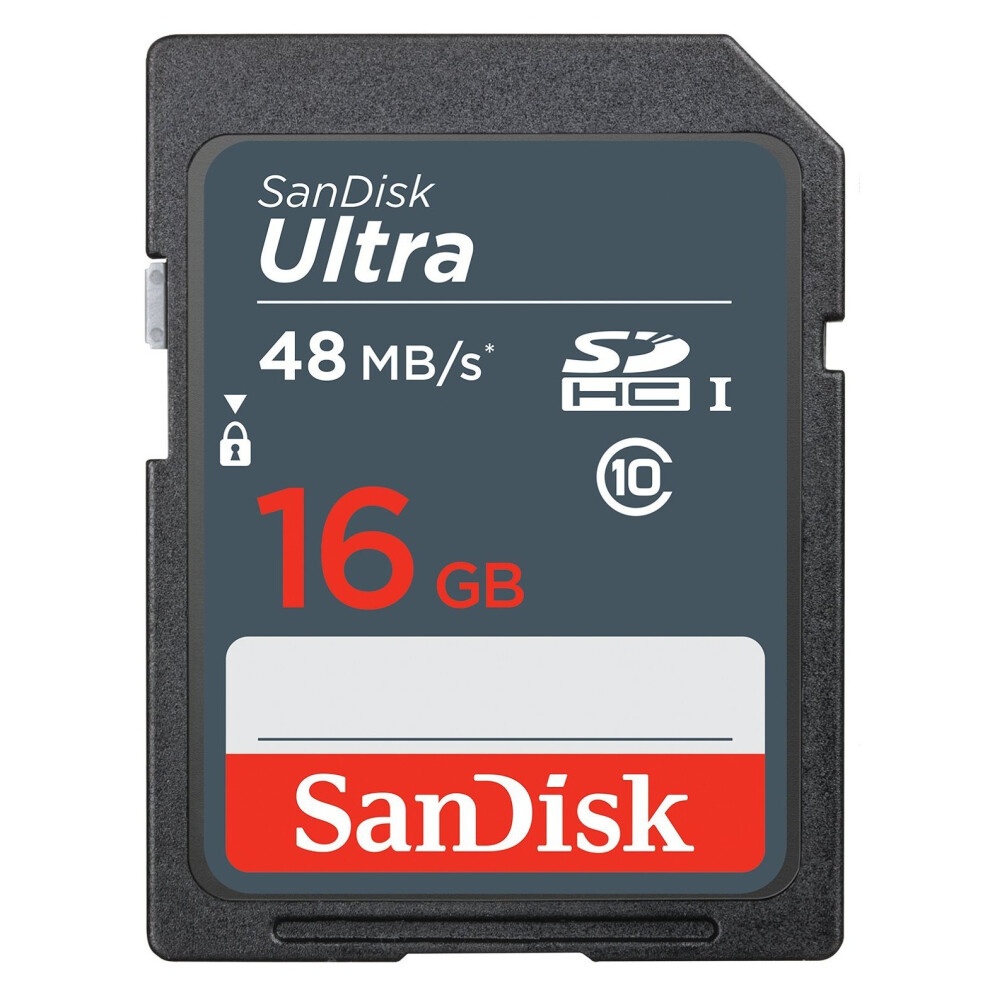 SanDisk Ultra 16 GB SDHC Class 10 Memory Card up to 48 Mbps - Black