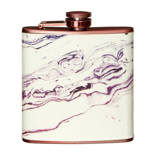 Premier Housewares Marble Effect Rose Gold Hip Flask