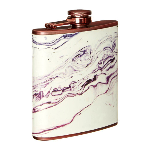 Premier Housewares Marble Effect Rose Gold Hip Flask 1