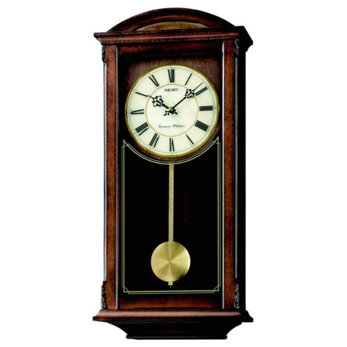 Seiko QXH030B Westminster/Whittington Dual Chime Wall Clock with Pendulam