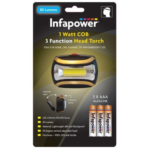 Infapower F045 Shockproof/Waterproof 1 Watt COB Head Torch