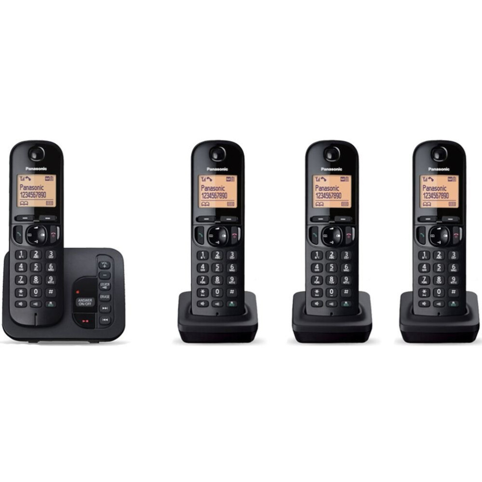 Panasonic KX-TGC224-EB Eco Digital DECT Cordless Answer Phone - Quad