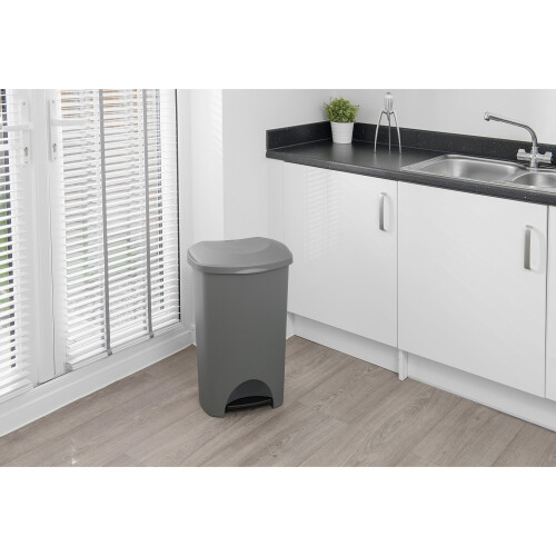 Addis Addis Pedal Bin, Metallic Grey, 50 Litre 2