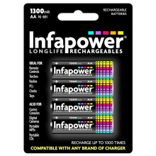 Infapower B003 Rechargeable AA Ni-MH Batteries 1300mAh