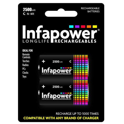 Infapower B005 Rechargeable C Ni-MH Batteries 2500mAh