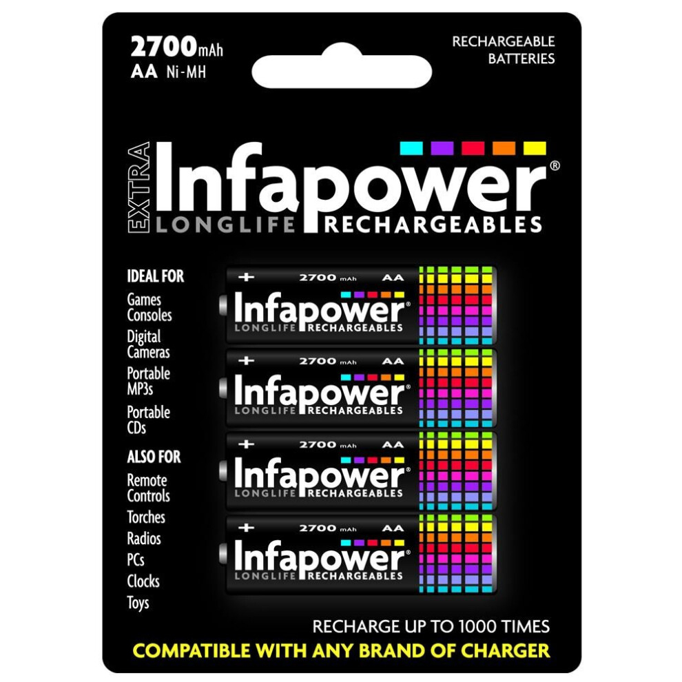 Infapower B004 Rechargeable AA Ni-MH Batteries 2500mAh