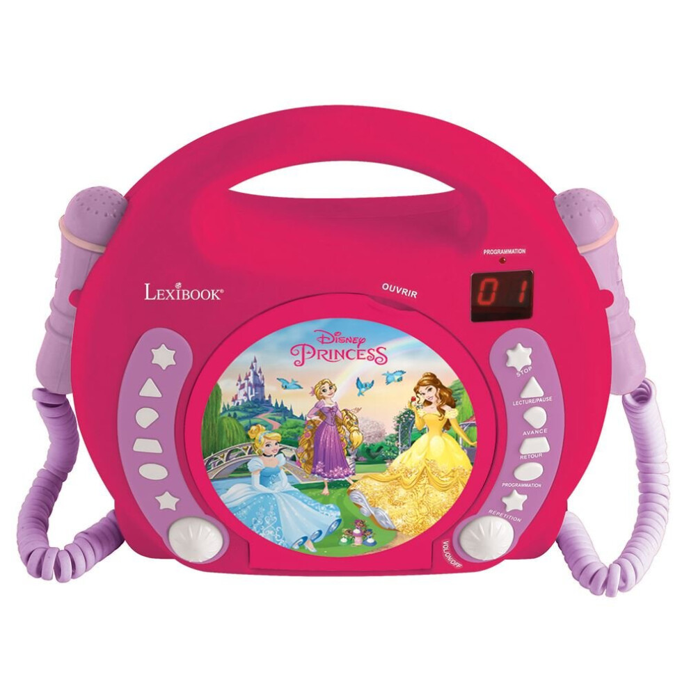 Lexibook RCDK100DP Disney Princess Portable CD Player with Microphone