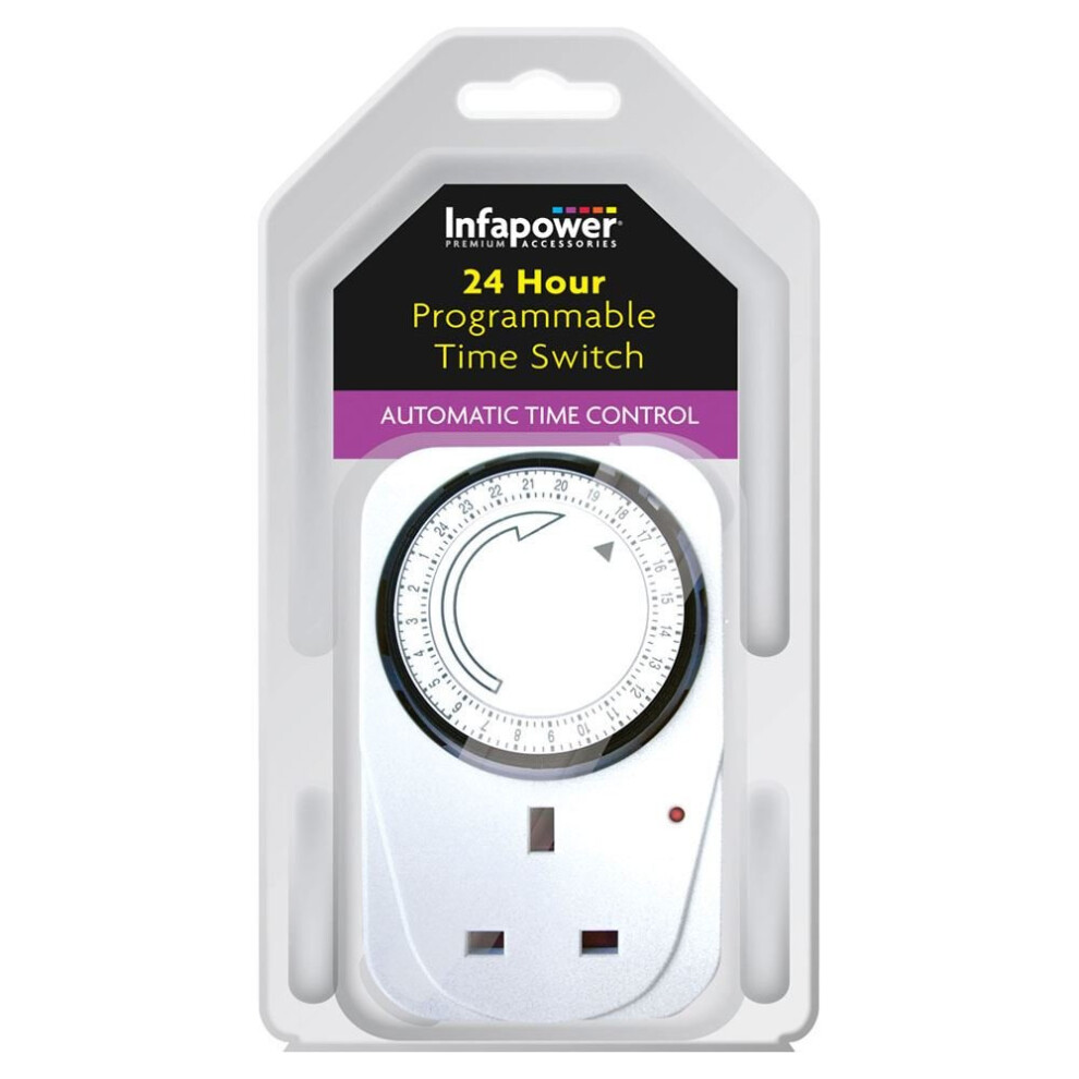 Infapower X011 Home Kitchen Programmable 24 Hour Time Switch - White