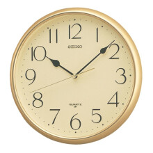 Seiko QXA001G Quartz Wall Clock with Arabic Numerals - Gold