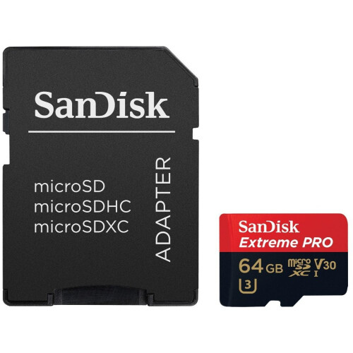 SanDisk SanDisk Extreme PRO 64 GB microSDXC Memory Card + SD Adapter 2