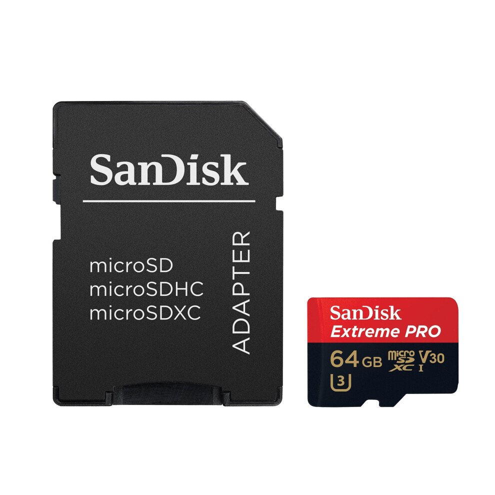 SanDisk Extreme PRO 64 GB microSDXC Memory Card + SD Adapter