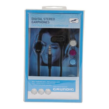 Grundig 51539 Digital Stereo Earphone Headphone with 3 Earphone Caps/Buds