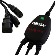 Omega 21164 Computer 3-Way Surge Lead 13 Amp Connector - Black