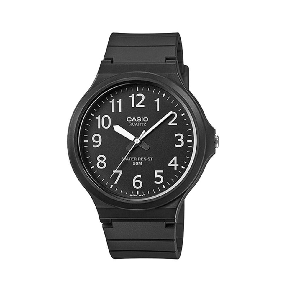 Casio Mw240-1Bvef Men's Analogue Watches With Resin Strap - Black
