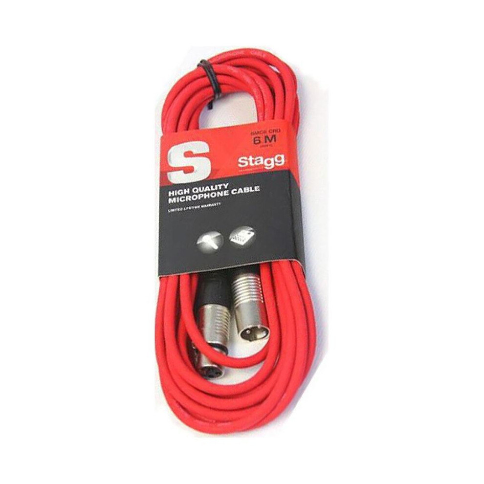 Stagg SMC6CRD High Quality Microphone Cable XLR-XLR Plug 6m - Red