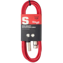 Stagg SMC3CRD High Quality Microphone Cable XLR-XLR Plug 3m - Red