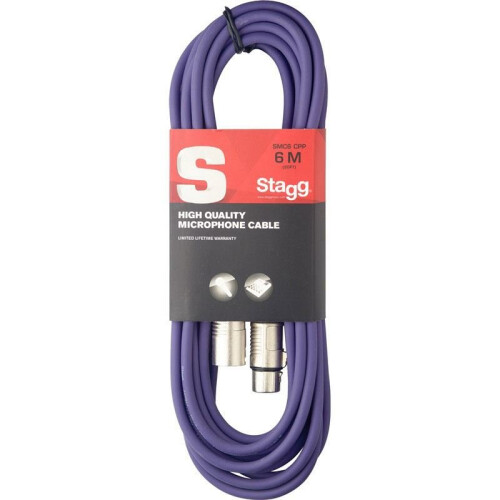 Stagg SMC6CPP High Quality Microphone Cable XLR-XLR Plug 6m - Purple