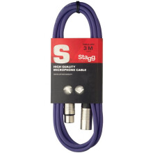 Stagg SMC3CPP High Quality Microphone Cable XLR-XLR Plug 3m - Purple