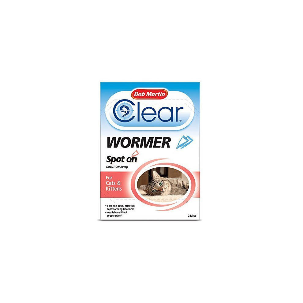 (2 Tubes) Bob Martin Wormer for Cats | Cat & Kitten Wormer