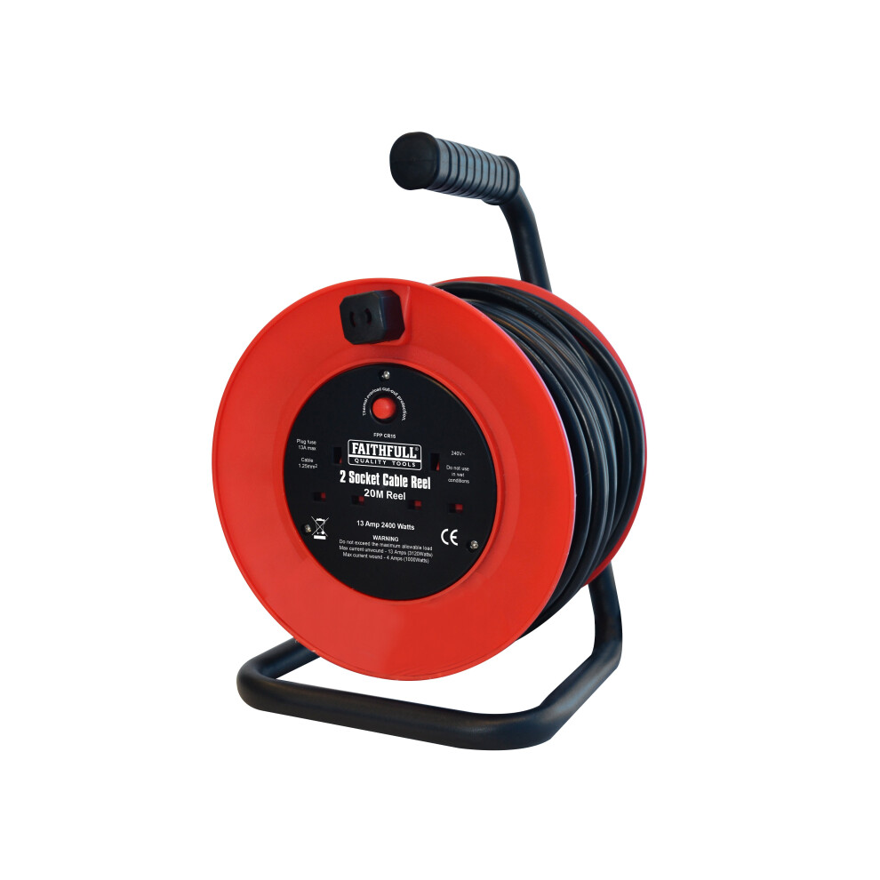 Faithfull 20m Cable Extension Reel 240v/13a