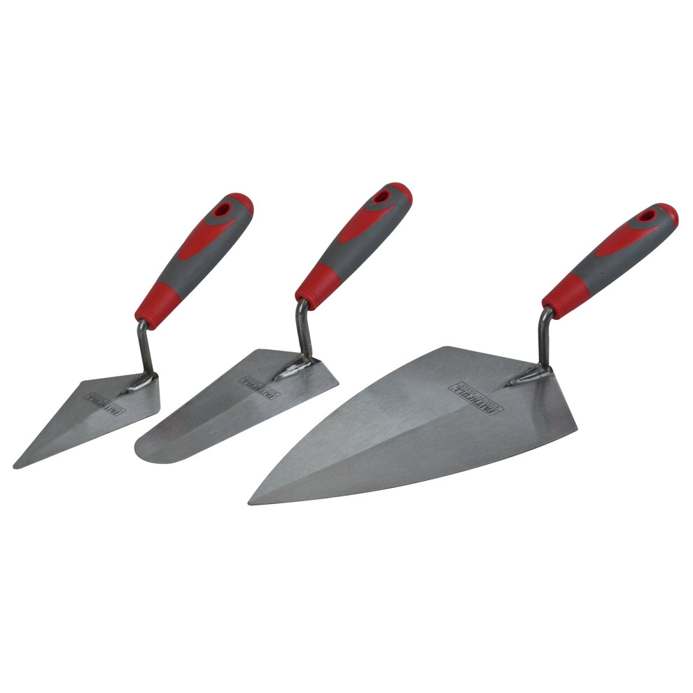 Faithfull 3-Piece Trowel Set with Soft Grip Handles