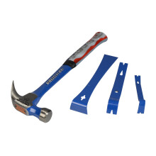 Vaughan R20 Curved Claw Nail Hammer 560g/20oz with 3-Piece Bar Set