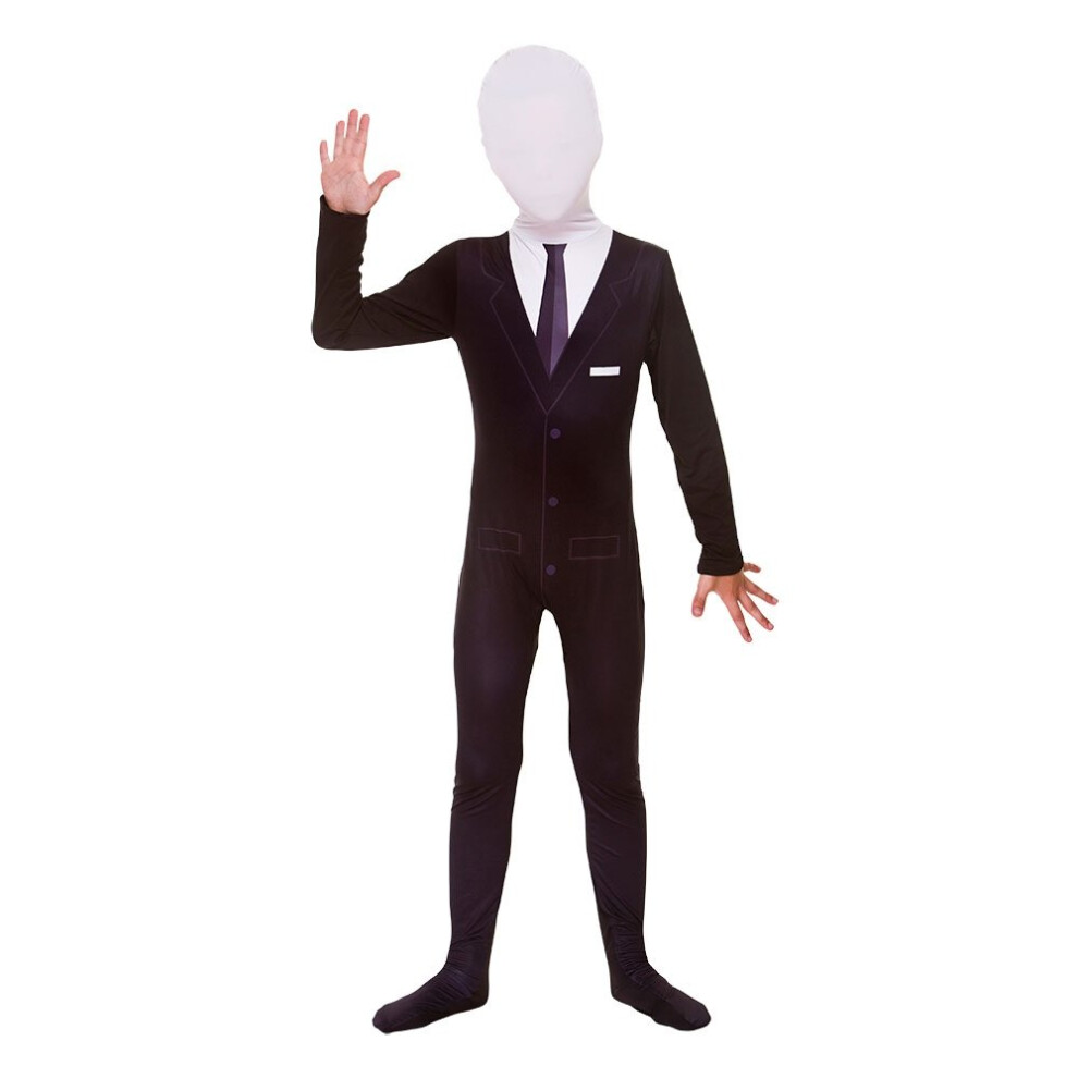 (Extra Large) Kids Slenderman Skinz Tuxedo Jumpsuit Costume | Halloween