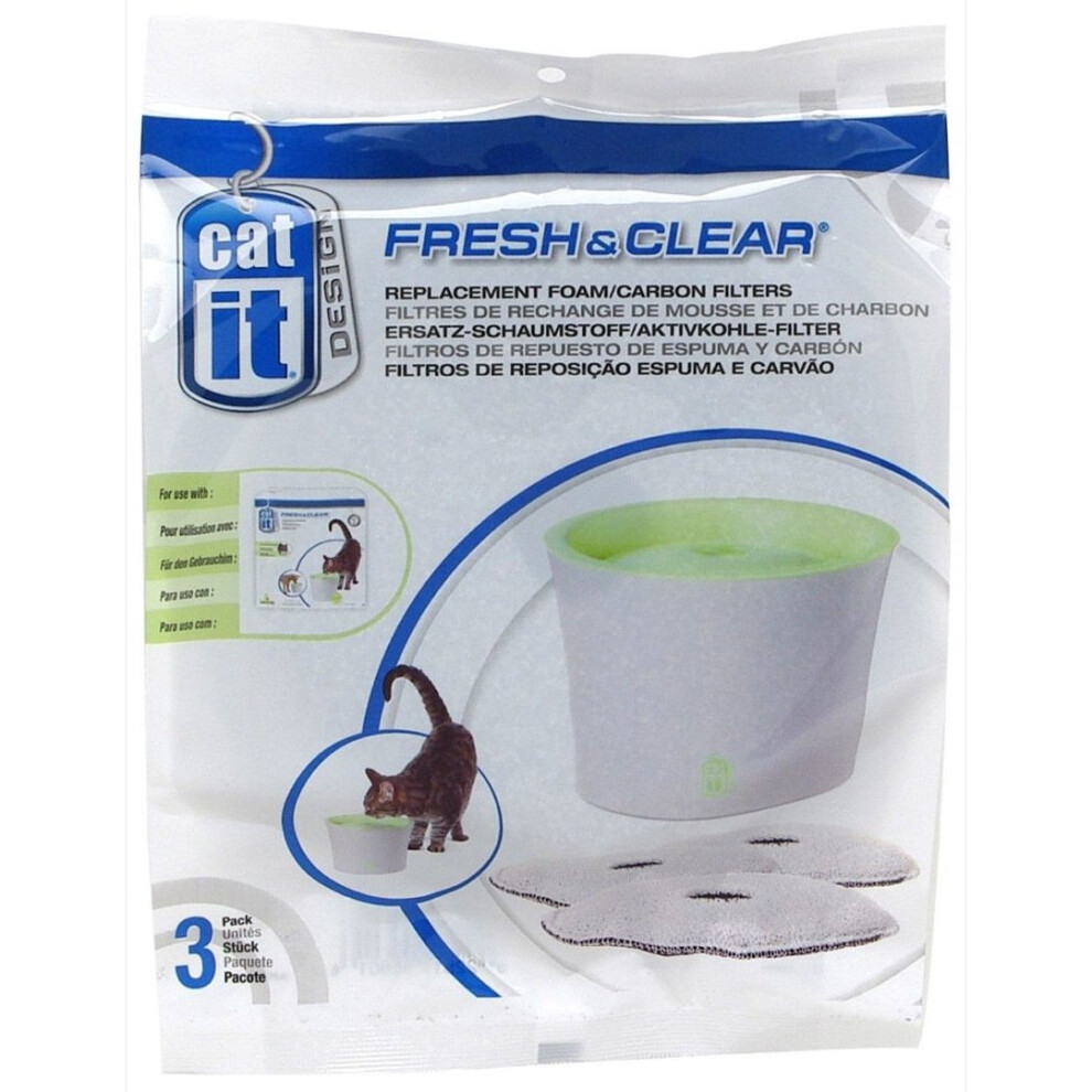 Catit Fresh & Clear Water Fountain Replacement Foam/carbon Cartridge Small