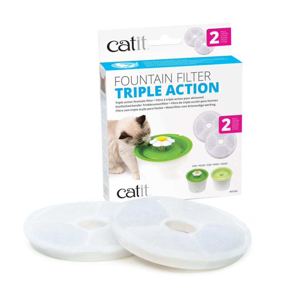 Catit 2.0 Cat Fountain Triple Action Filter Cartridge 2 Pack