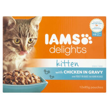 Iams Delights Cat Pouch Kitten In Gravy 12x85g
