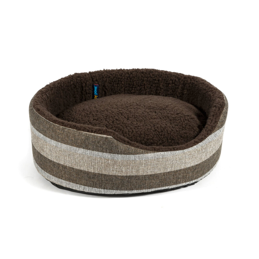 Sleepy Paws Oval Beds Tawny Stripe 50cm