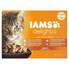 Iams Delights Cat Pouch Land Sea In Jelly 12x85g