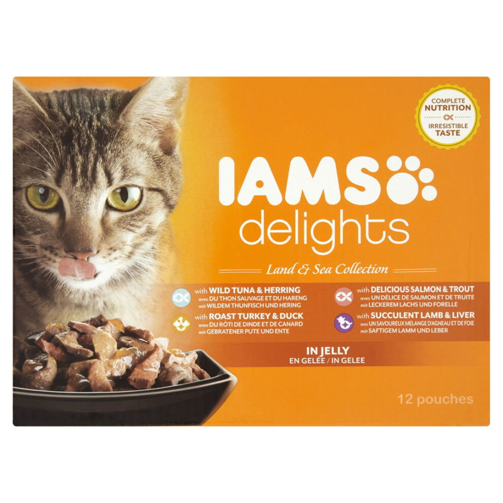 Iams Delights Cat Pouch Land Sea In Jelly 12X85g