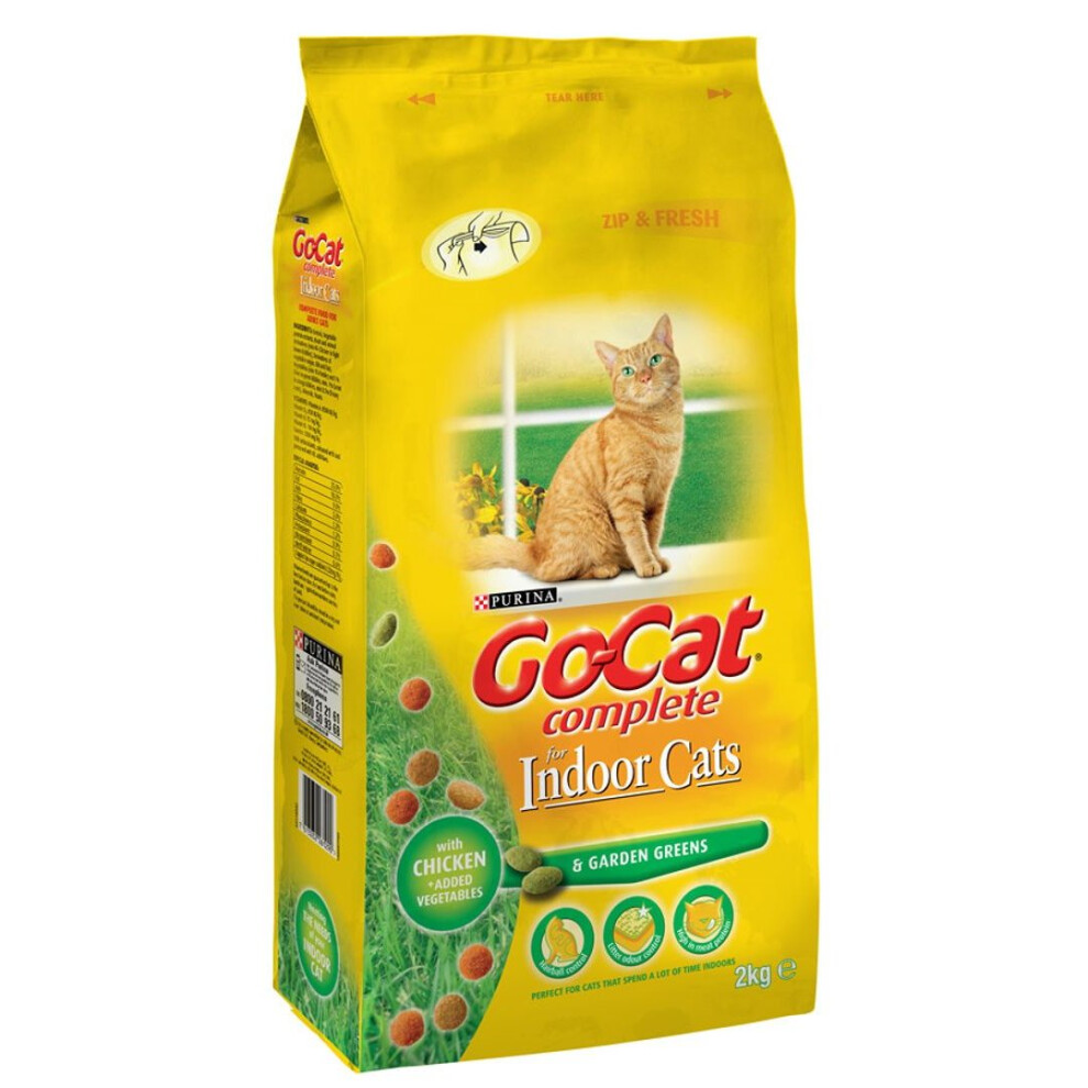 Purina Go-Cat Indoor Adult Dry Cat Food (Chicken with Vegetables) 2kg - Image 3