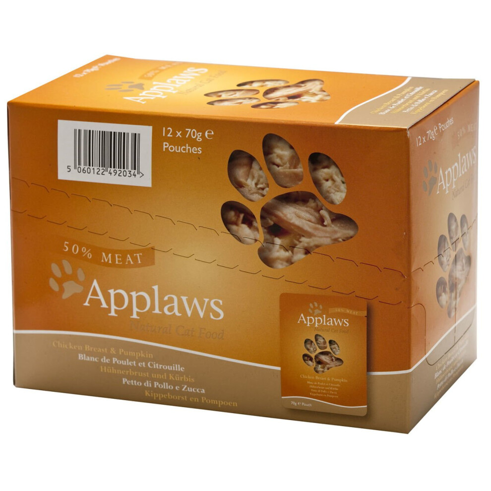 Applaws Cat Pouch Chicken & Pumpkin 70G (Pack Of 12)