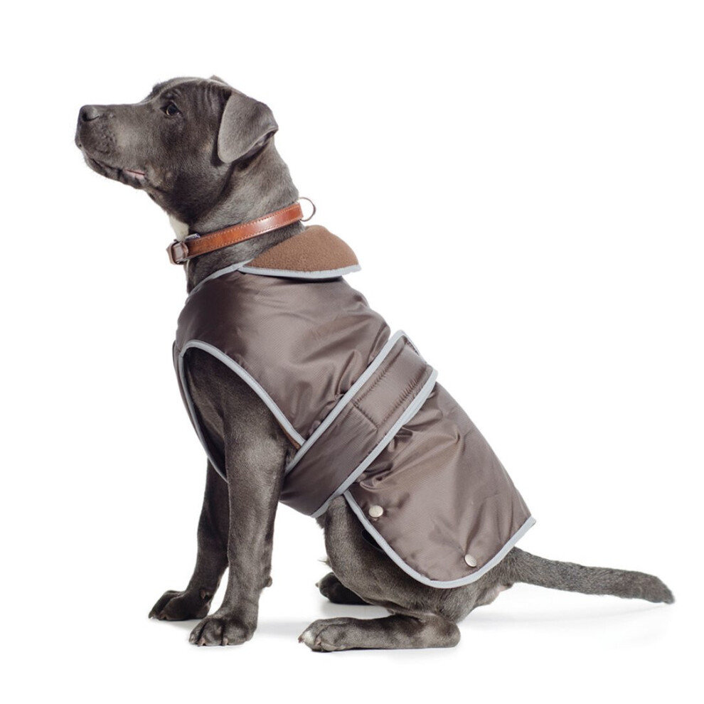 Ancol Muddy Paws Stormguard Fleece Lined Coat & Chest Protector Chocolate Xxlarge Brown