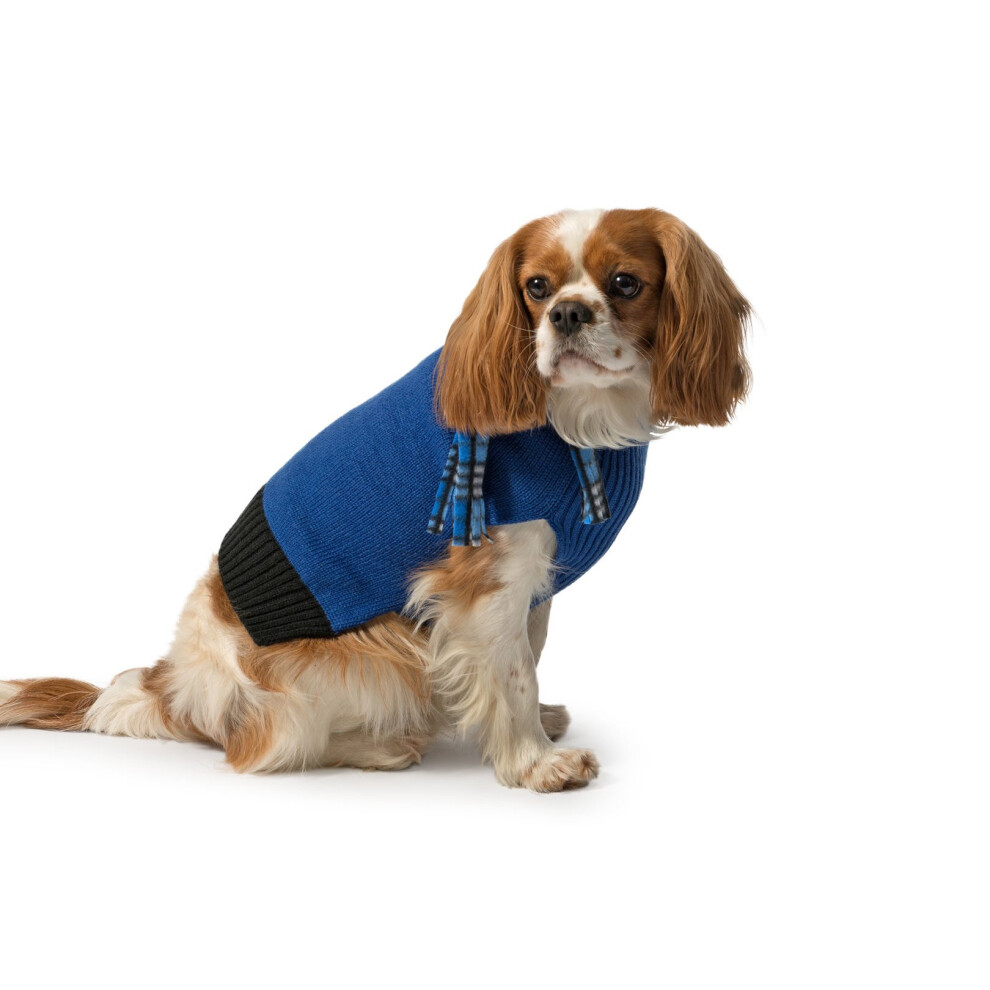 Muddy Paws Blue Scarf Dog Jumper Xxsmall