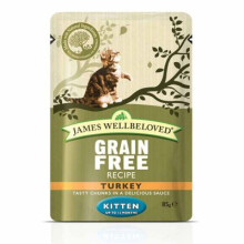 Jwb Kitten Pouches Grain Free Turkey 85g (Pack of 12)