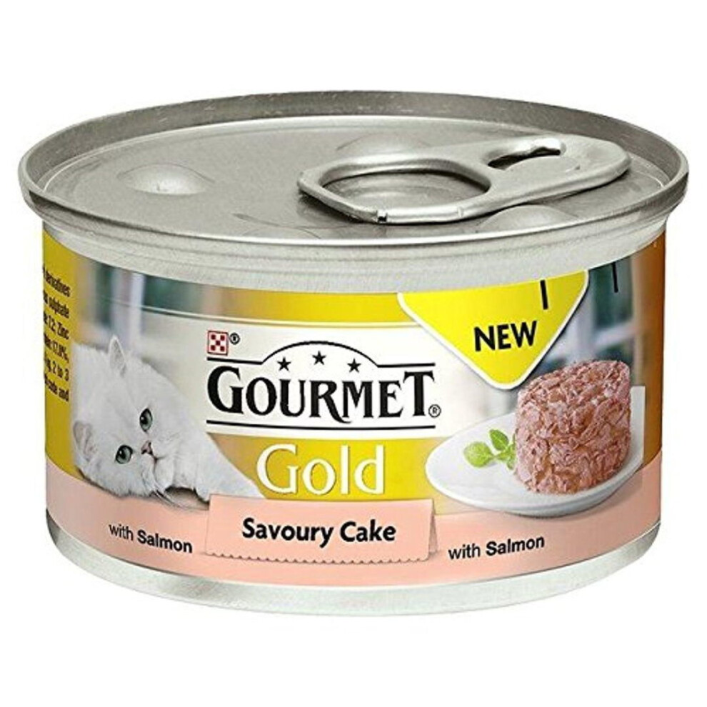 Purina Gourmet Savoury Cake In Gravy 85G (Pack Of 12) Gold/Salmon