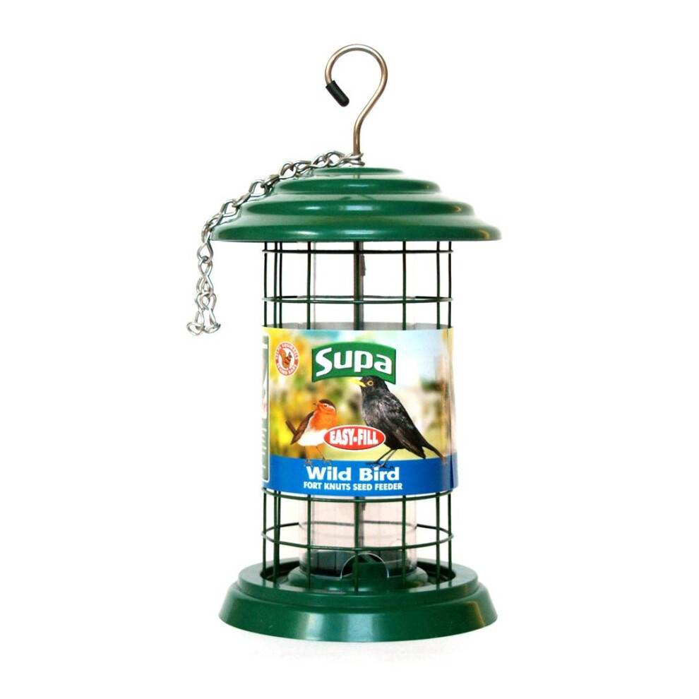 Supa Easy Fill Plastic Fortress Seed Feeder Green 20cm