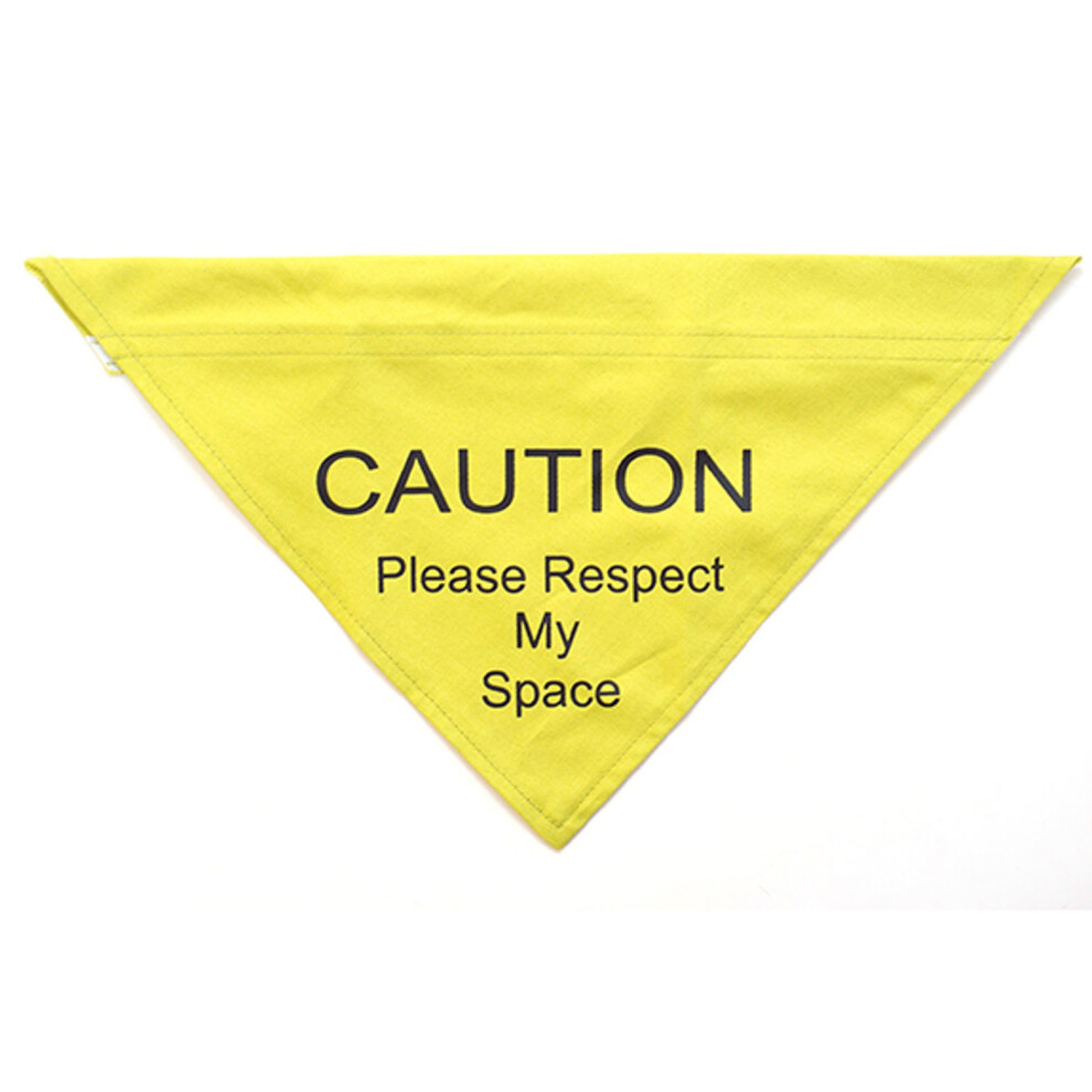 Warning Bandana Respect My Space Yellow Small/medium 10cm