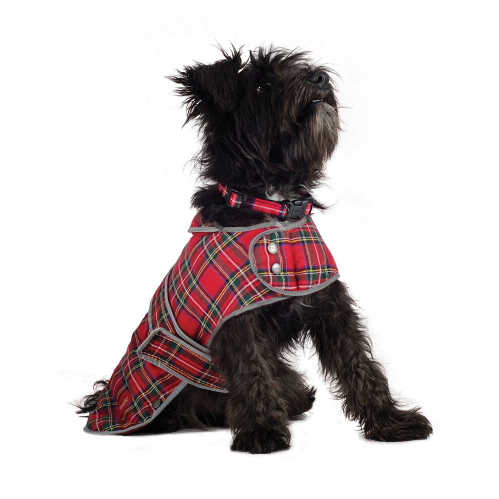 Muddy Paws Highland Tartan Coat Red Sml